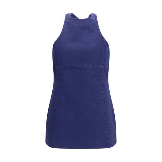 Blue Cotton Casual Dress