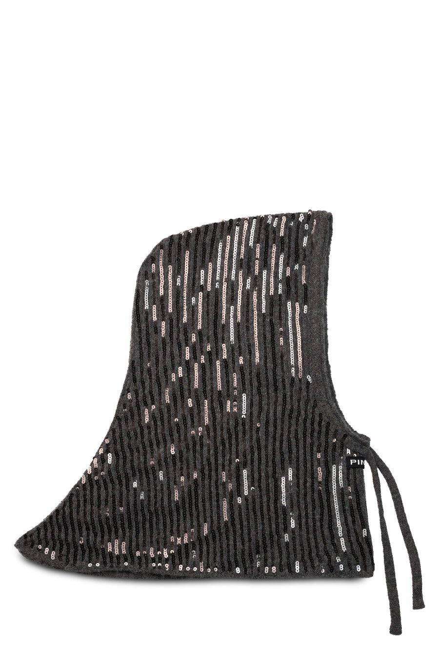 Pinko 107252 Sequin-Embellished Beanie — Black Polyester Beanies