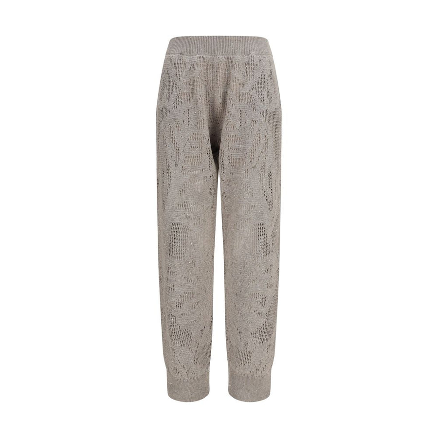 Beige Linen Casual Pants