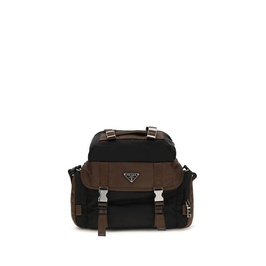 Brown Recycled Polyamide Shoulder Bag