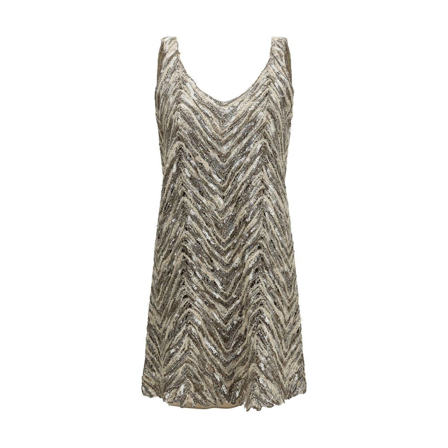 Beige Paper Cocktail Dress