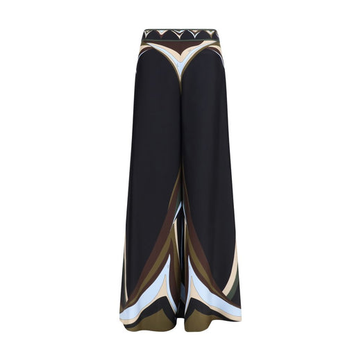 Black Silk Flared Pants