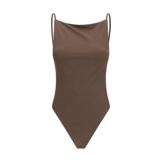 Brown Polyamide One-Piece Swimsuit