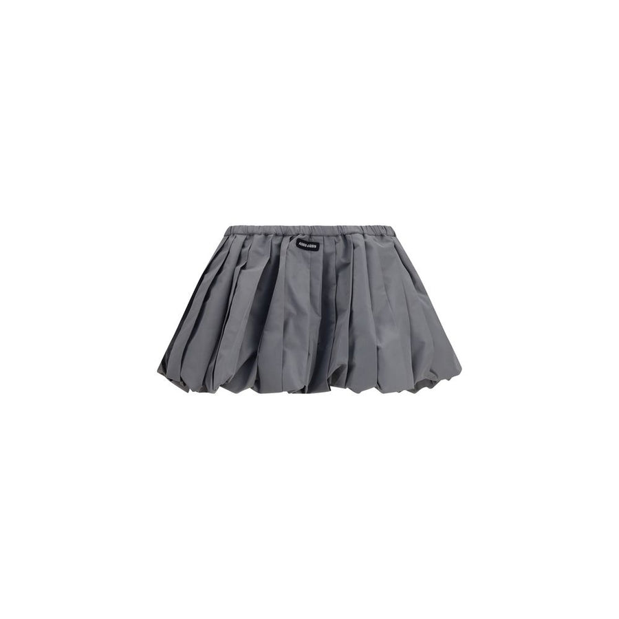 Gray Polyester Mini Skirt