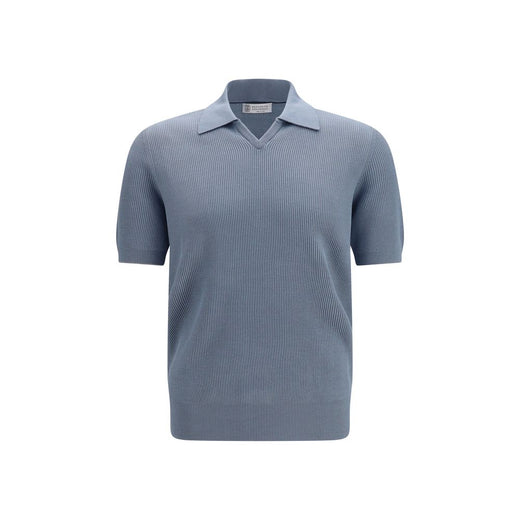Blue Cotton Polo Shirt