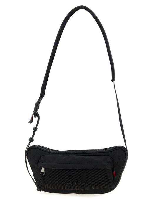 Black Polyester Crossbody Bag