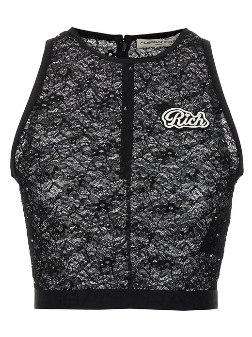 Black Polyamide Sleeveles T-Shirt