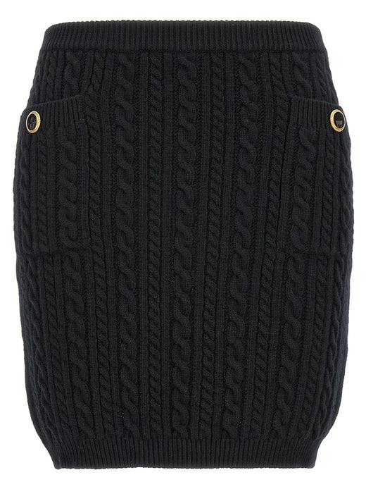 Black Wool Long Skirt