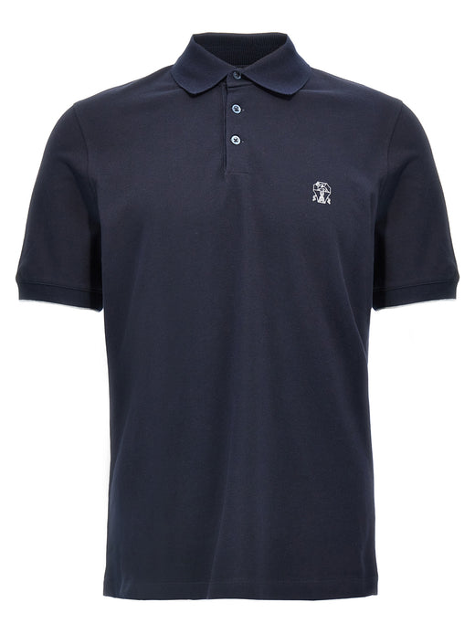 Blue Cotton Polo Shirt