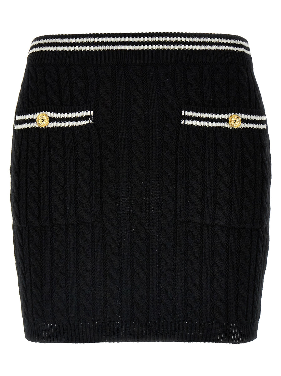 Bicolor Cotton Long Skirt