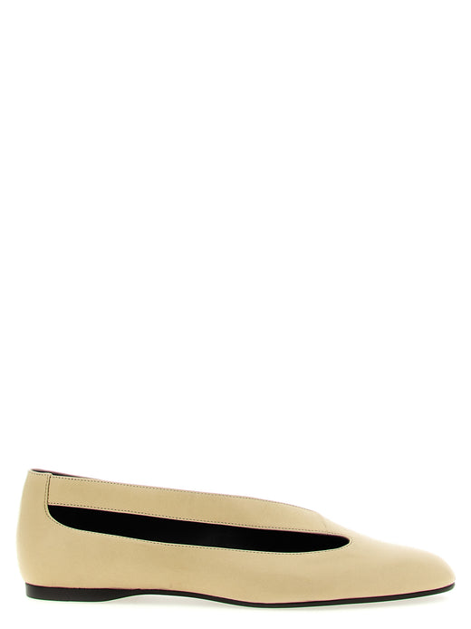 Beige Lamb Leather Ballet Flats