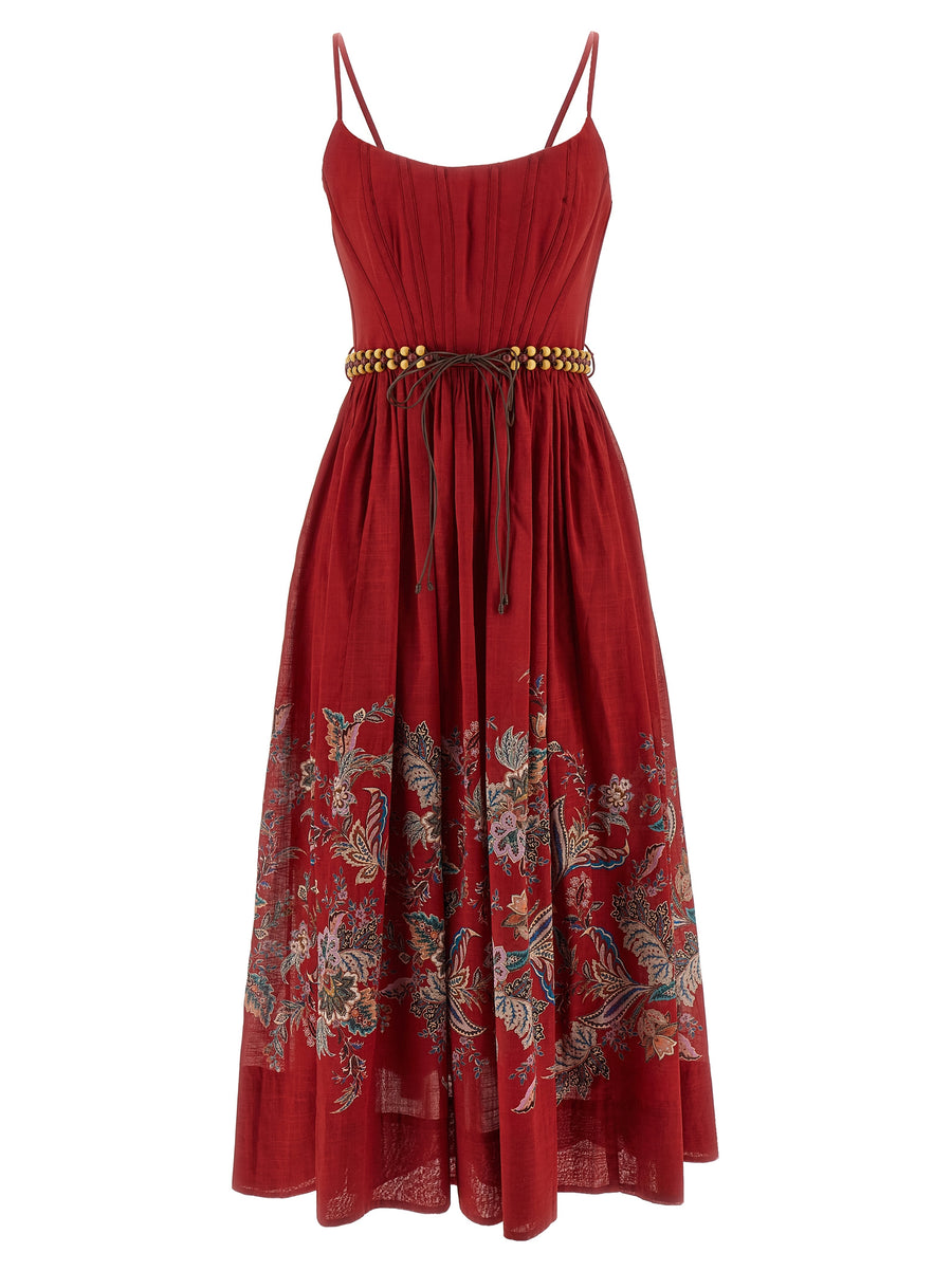 Multicolor Cotton Midi Dress