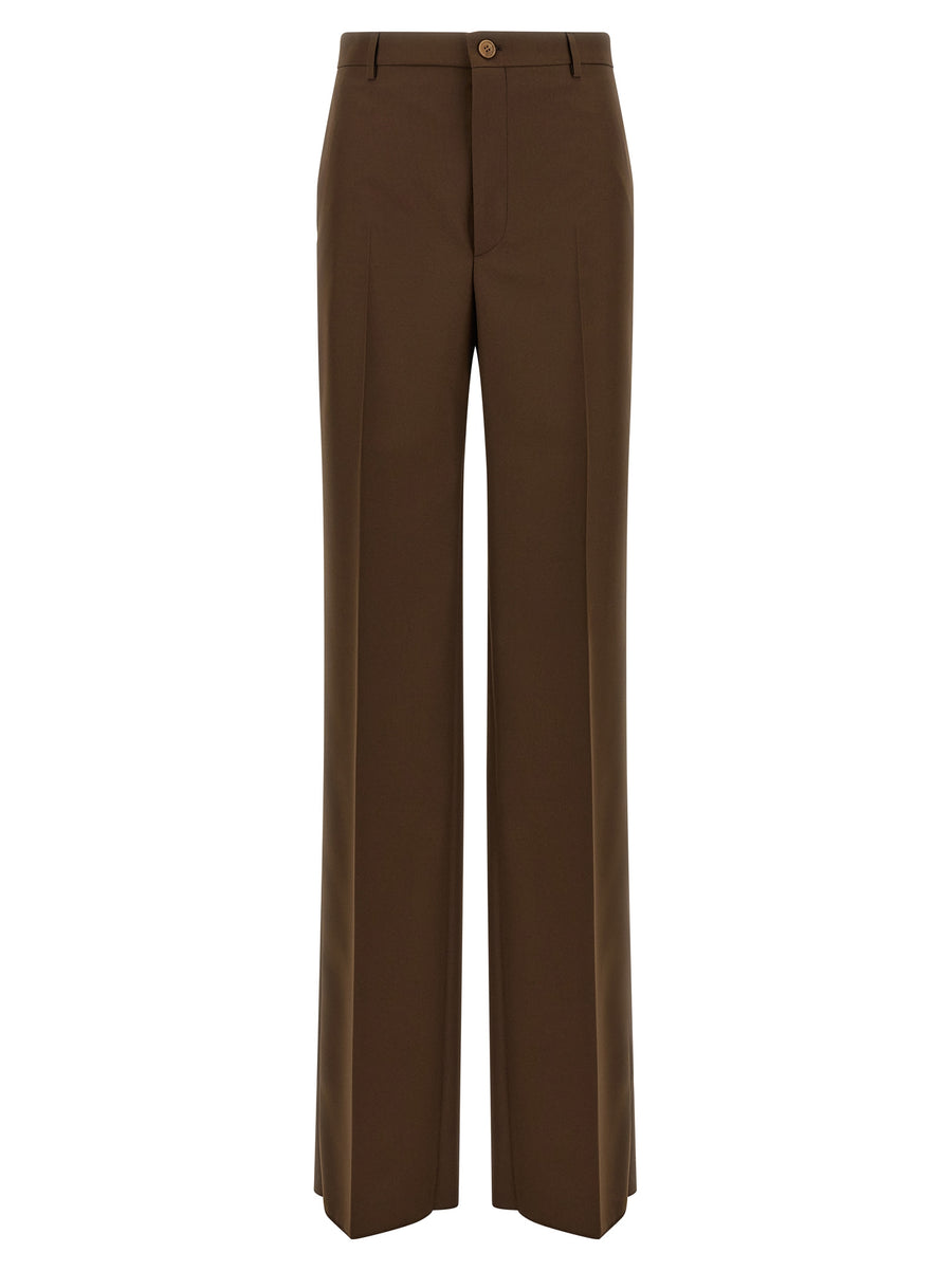 Brown Polyester Dress Pants