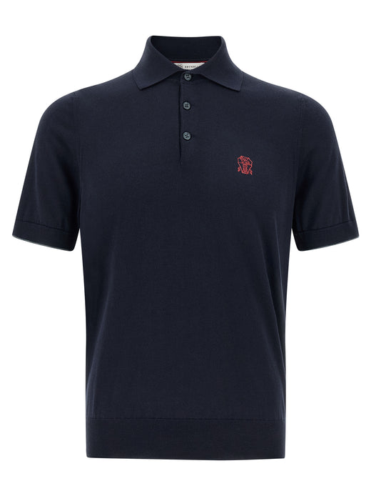 Blue Cotton Polo Shirt