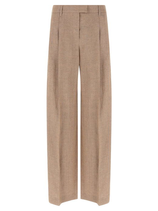 Multicolor Linen Flared Pants