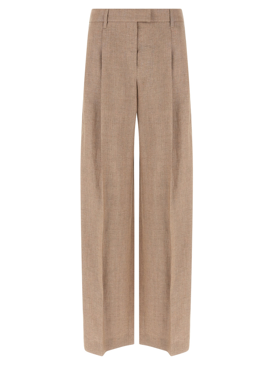 Multicolor Linen Flared Pants