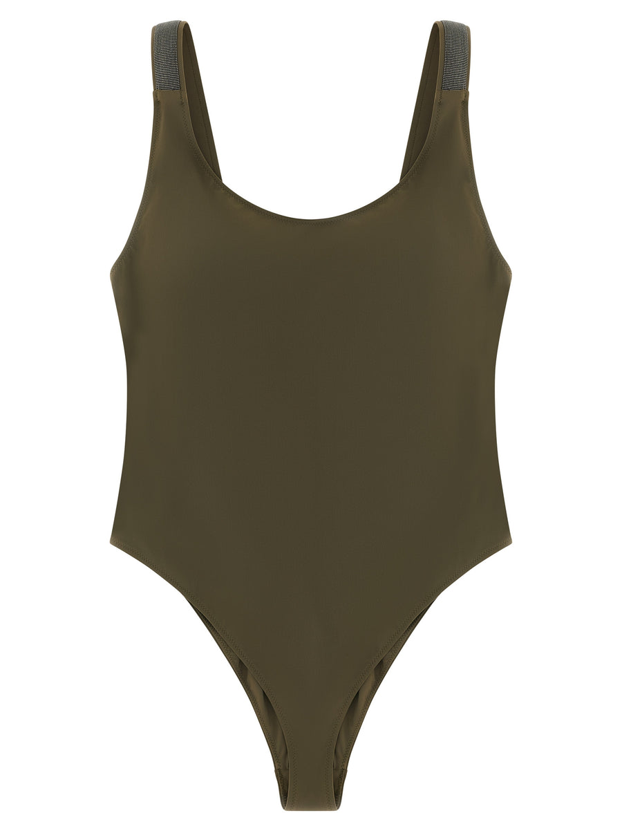 Bicolor Polyamide One-Piece Swimsuit