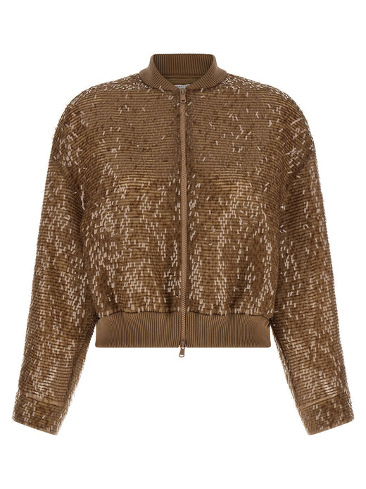 Brown Silk Cardigan