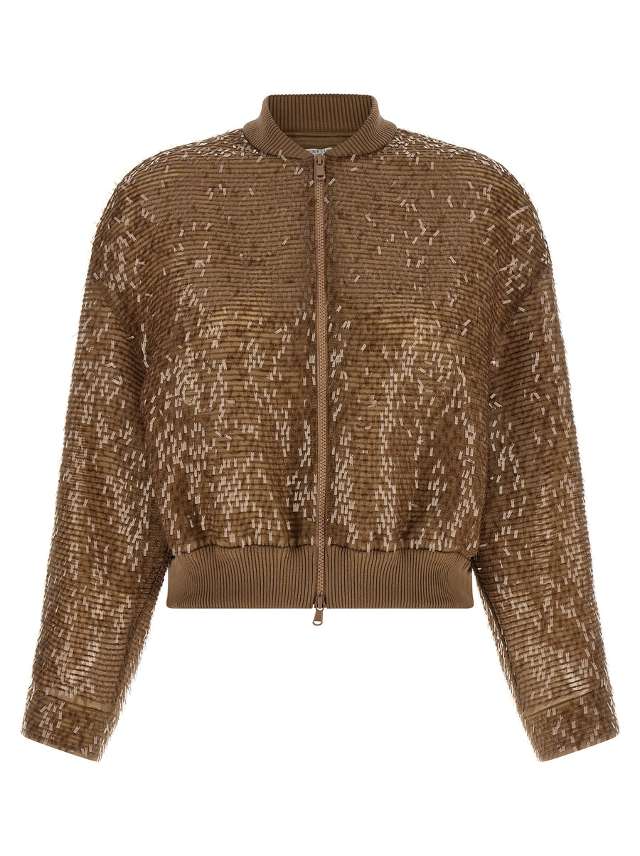 Brown Silk Cardigan