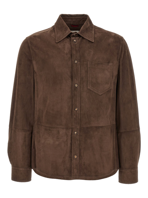 Brown Lamb Leather Blouse