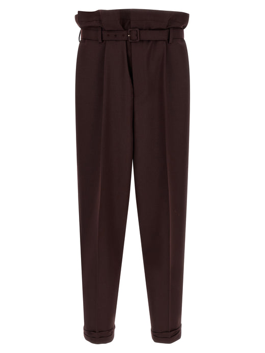 Purple Wool Casual Pants