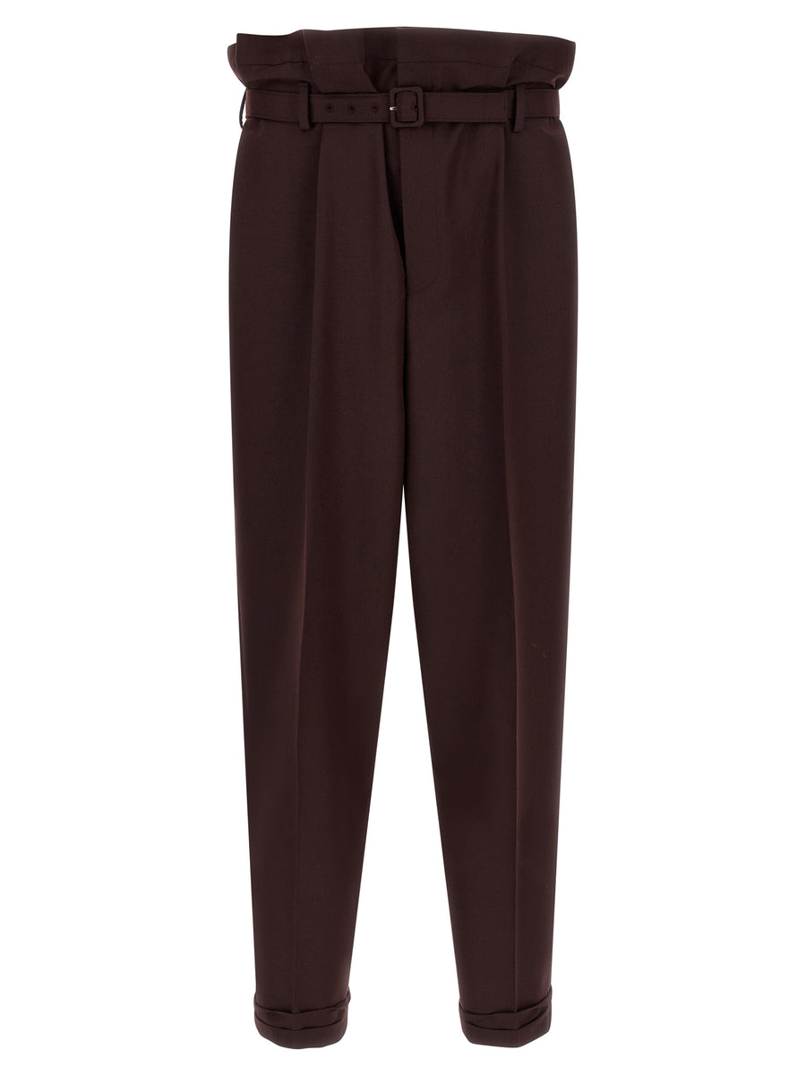 Purple Wool Casual Pants