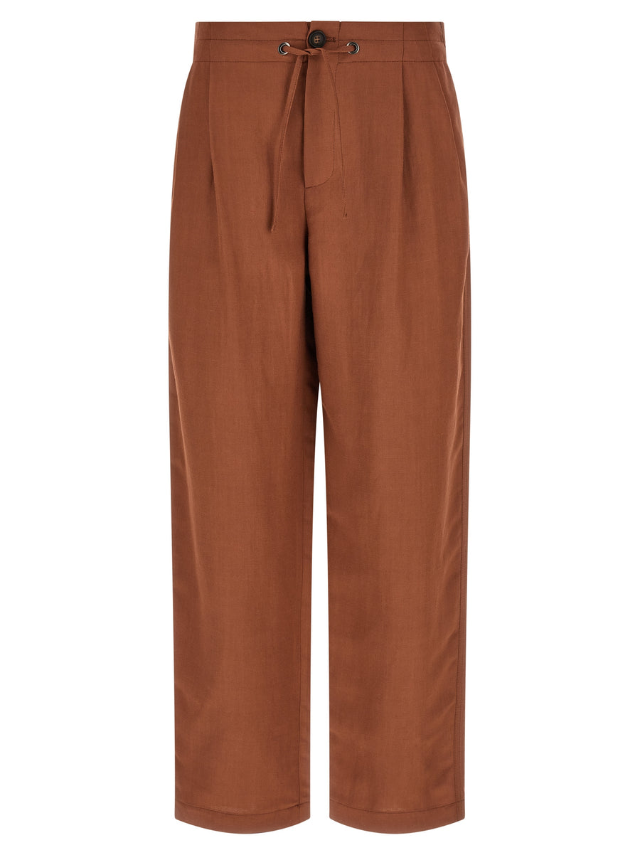 Red Viscose Casual Pants