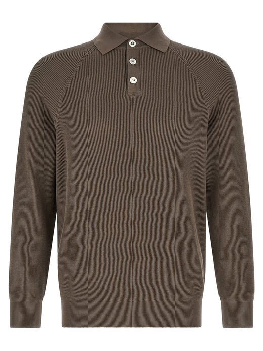 Brown Cotton Polo Shirt