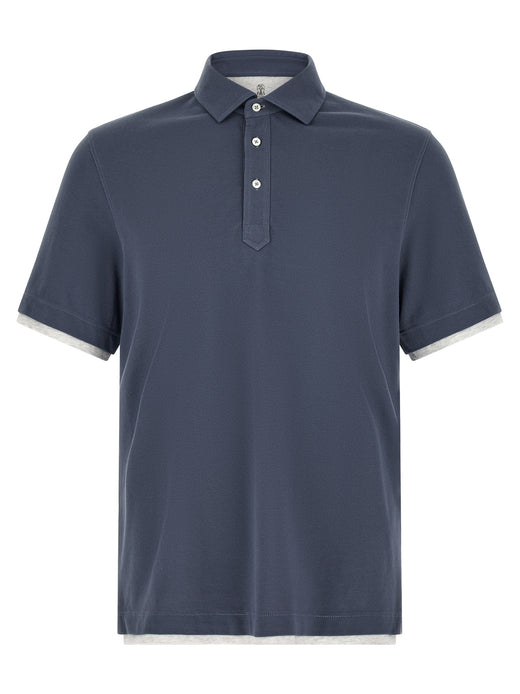 Blue Cotton Polo Shirt