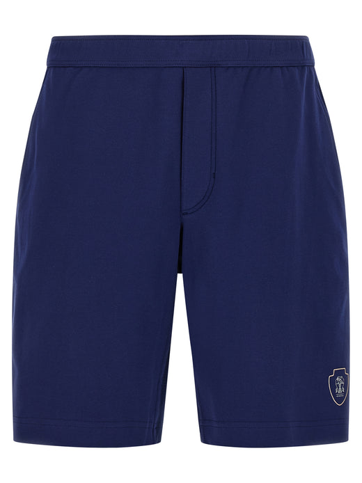 Blue Cotton Bermuda Shorts