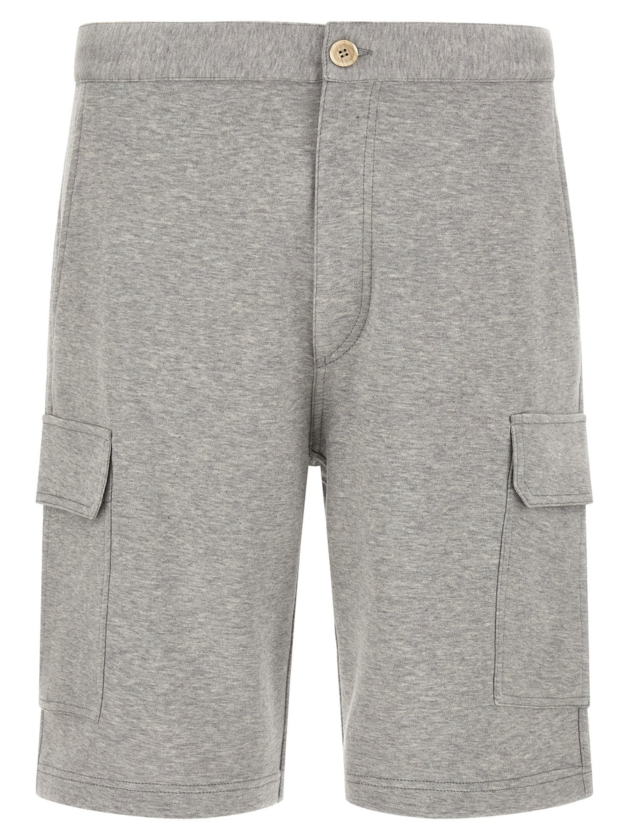 Gray Cotton Bermuda Shorts