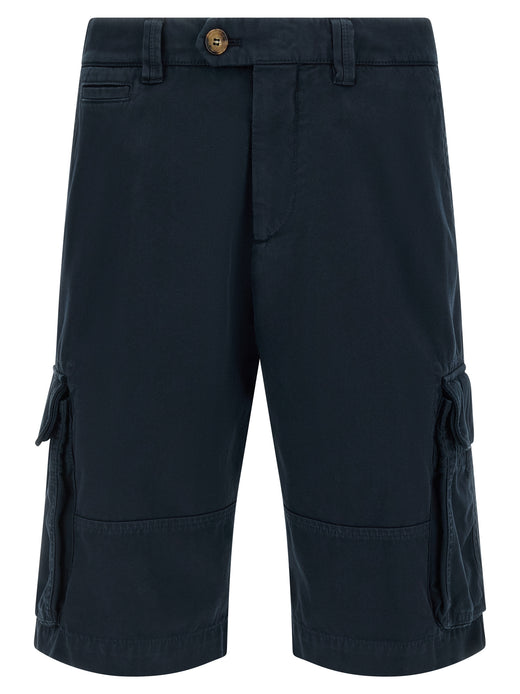 Blue Cotton Bermuda Shorts