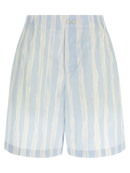 Blue Linen Bermuda Shorts