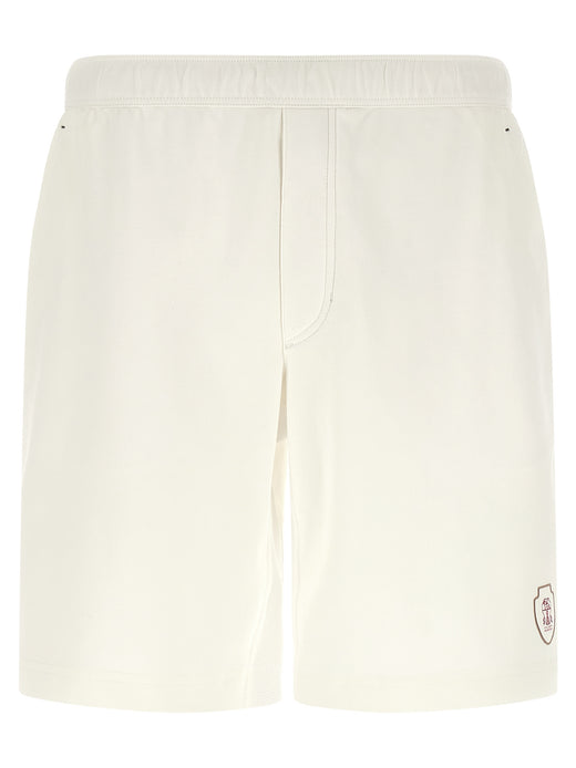 White Cotton Bermuda Shorts
