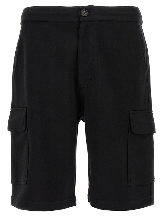 Black Cotton Bermuda Shorts