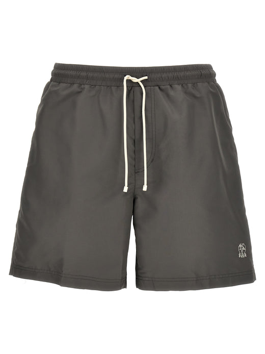 Gray Polyester Shorts