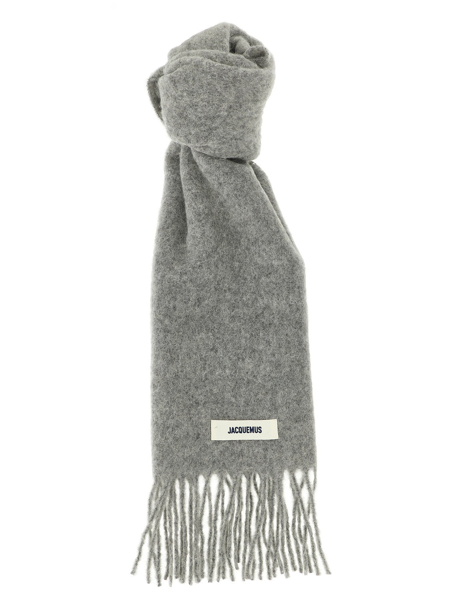 Gray Alpaca Leather Foulard