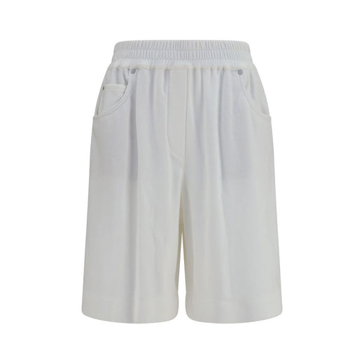 White Cotton Bermuda Shorts