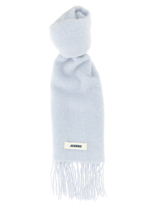 Blue Alpaca Leather Scarf