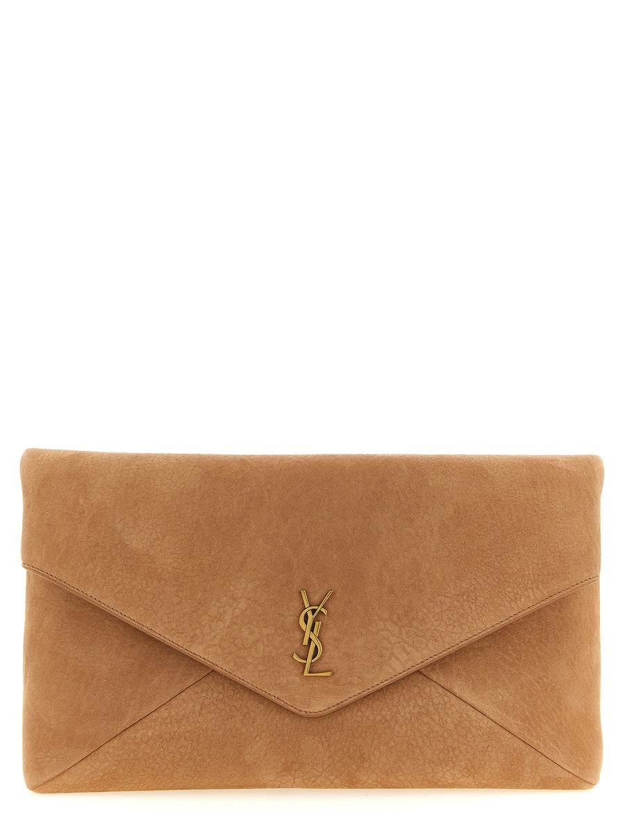 Brown Lamb Leather Clutch Bag