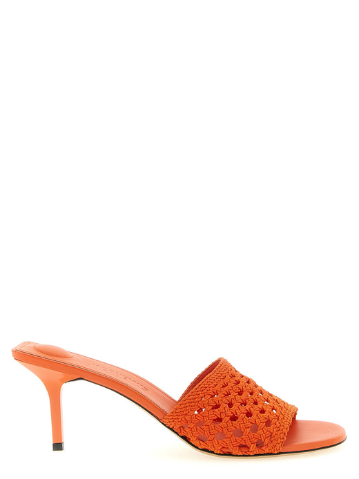 Orange Polyester Platform Sandals