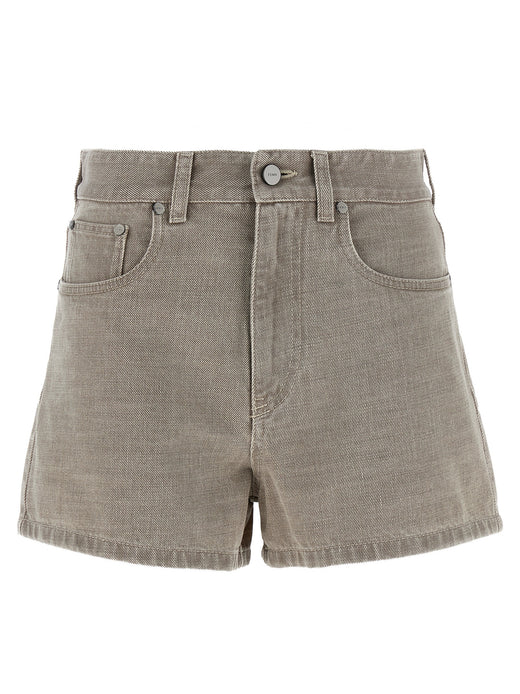 Beige Cotton Bermuda Shorts