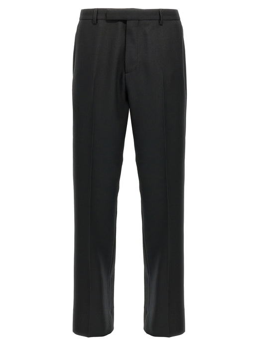 Black Polyester Casual Pants