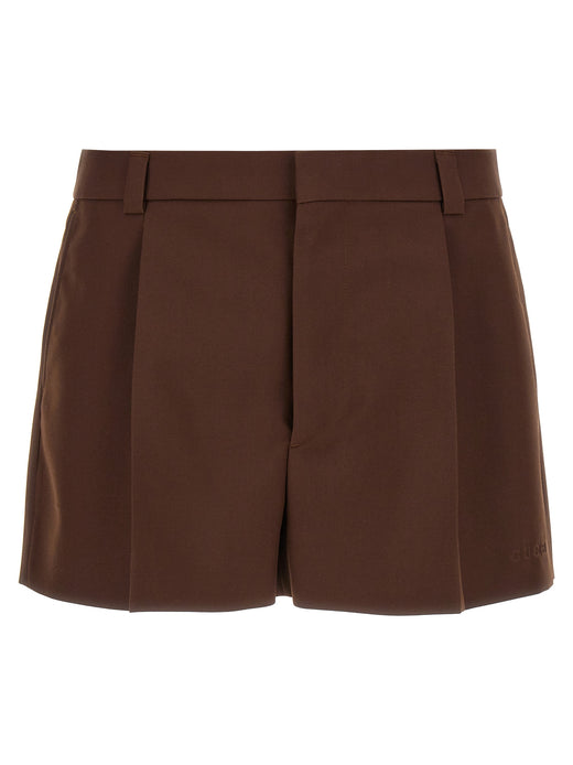 Brown Wool Bermuda Shorts
