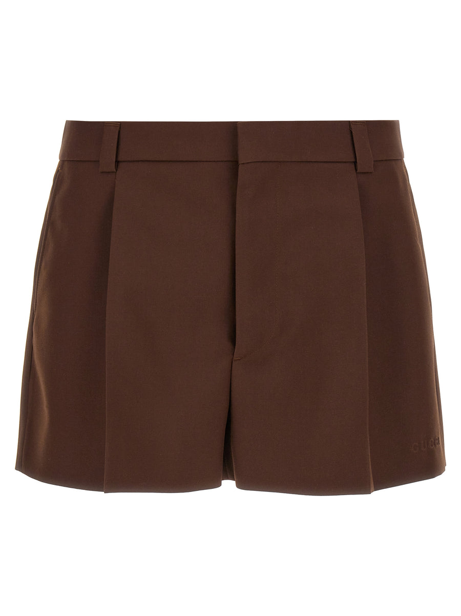 Brown Wool Bermuda Shorts