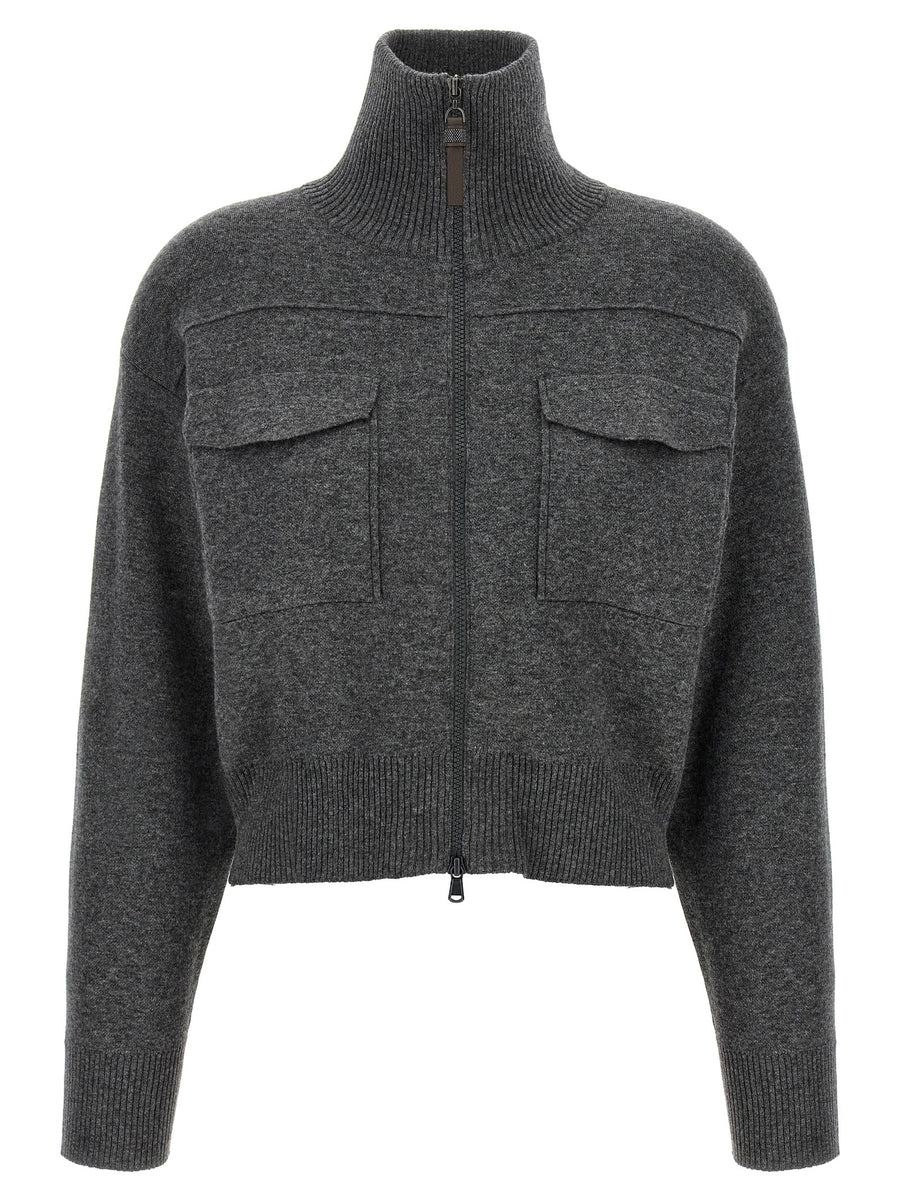 Gray Cashmere Cardigan