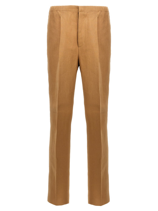 Beige Paper Casual Pants