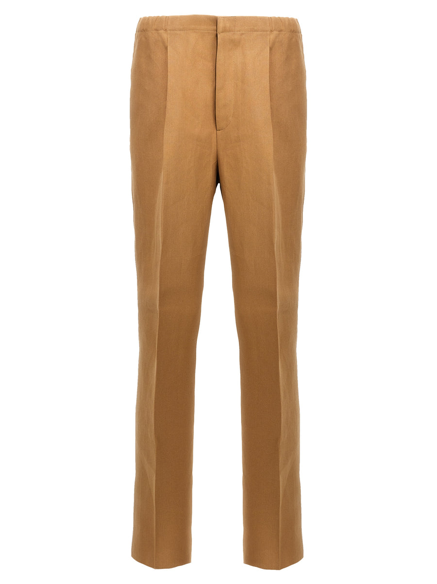 Beige Paper Casual Pants