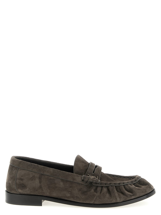 Brown Calfskin Slip-On Loafers