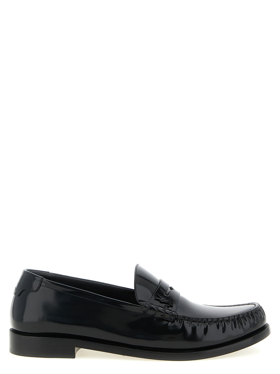 Black Calfskin Slip-On Loafers